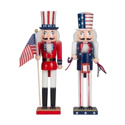 High Quality 38cm 15inch American Flag Nutcracker Soldier for Christmas Decoration