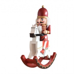 Christmas gift character europe style rocking horse nutcracker soldier wood home decoration