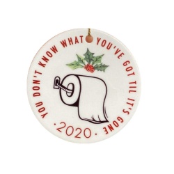 2020 in Ceramic Toilet Paper Shortage Keepsake Holiday Tree Ornament Decoration 3