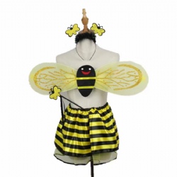 Kids Girls Bee Ladybug Butterfly Wing Headband Wand Skirt Girl Fairy Cosplay Perfo